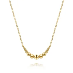 Gabriel & Co. 14K Yellow Gold Graduating Bujukan Ball Bar Necklace
