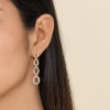 Outlet Gabriel & Co. 14K Yellow Gold Graduating Diamond Oval Link Stud Drop Earrings