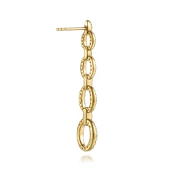 Outlet Gabriel & Co. 14K Yellow Gold Graduating Diamond Oval Link Stud Drop Earrings