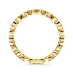 Best Gabriel & Co. 14K Yellow Gold Graduating Station Diamond Stackable Ring