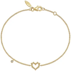Online Gabriel & Co. 14K Yellow Gold Heart Bracelet with Diamond Bezel Charm