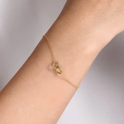 Outlet Gabriel & Co. 14K Yellow Gold Hearts Chain Bracelet
