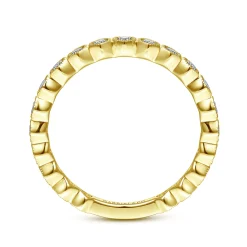 Hot Gabriel & Co. 14K Yellow Gold Hexagonal Station Stackable Diamond Ring