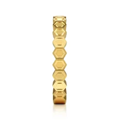 New Gabriel & Co. 14K Yellow Gold Hexagon Station Stackable Ring