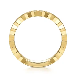 New Gabriel & Co. 14K Yellow Gold Hexagon Station Stackable Ring