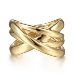 Discount Gabriel & Co. 14K Yellow Gold High Polished Criss Cross Ring