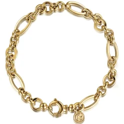 Outlet Gabriel & Co. 14K Yellow Gold Hollow Figaro Link Chain Bracelet