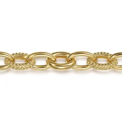 Hot Gabriel & Co. 14K Yellow Gold Hollow Tube Bujukan Link Bracelet