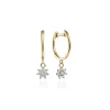 Discount Gabriel & Co. 14K Yellow Gold Huggies with Pave Diamond Star Drops