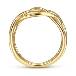Online Gabriel & Co. 14K Yellow Gold Intersecting Plain Bands Ring