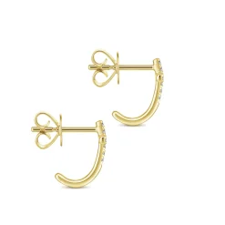 Discount Gabriel & Co. 14K Yellow Gold J Curve Diamond Cross Stud Earrings