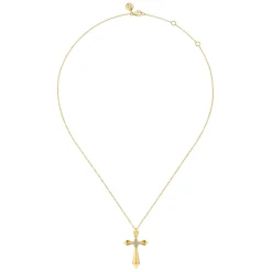 Online Gabriel & Co. 14K Yellow Gold Kite Pyramid Diamond Cross Necklace