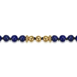 Discount Gabriel & Co. 14K Yellow Gold Lapis Beads Bracelet