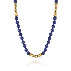 Gabriel & Co. 14K Yellow Gold Lapis Beads Necklace