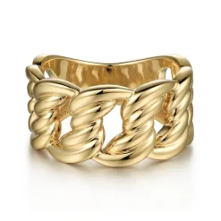 Outlet Gabriel & Co. 14K Yellow Gold Large Link Wide Band Ring