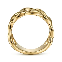 Outlet Gabriel & Co. 14K Yellow Gold Large Link Wide Band Ring