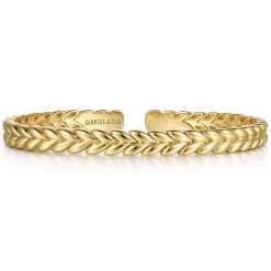 Gabriel & Co. 14K Yellow Gold Leaf Cuff Bracelet