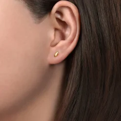 New Gabriel & Co. 14K Yellow Gold Leaf Stud Earrings
