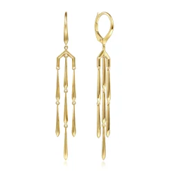 Gabriel & Co. 14K Yellow Gold Linear Gold Chandelier Earrings