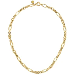 Best Gabriel & Co. 14K Yellow Gold Link Chain Necklace with Oval Stations