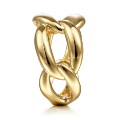 Hot Gabriel & Co. 14K Yellow Gold Link Chain Wide Band Ring