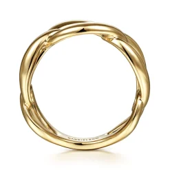 Hot Gabriel & Co. 14K Yellow Gold Link Chain Wide Band Ring