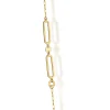 Gabriel & Co. 14K Yellow Gold Link Station Necklace With Hollow Paperclip Chain