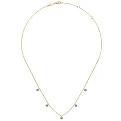 Hot Gabriel & Co. 14K Yellow Gold London Blue Topaz Station Necklace
