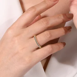 Gabriel & Co. 14K Yellow Gold Manmade Alexandrite Stackable Ring