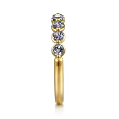 Outlet Gabriel & Co. 14K Yellow Gold Manmade Alexandrite Stackable Ring