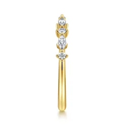 Hot Gabriel & Co. 14K Yellow Gold Marquise and Round Open Diamond Anniversary Band - 0.25 ct