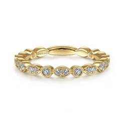 Discount Gabriel & Co. 14K Yellow Gold Marquise and Round Station Diamond Ring