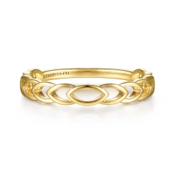Sale Gabriel & Co. 14K Yellow Gold Marquise Shape Stackable Ring