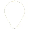 Sale Gabriel & Co. 14K Yellow Gold Marquise Shape Sapphire and Bezel Set Diamond Bar Necklace