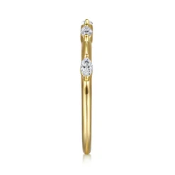New Gabriel & Co. 14K Yellow Gold Marquise Station Diamond Anniversary Band - 0.21 ct
