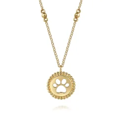 New Gabriel & Co. 14K Yellow Gold Medallion Necklace-Bujukan