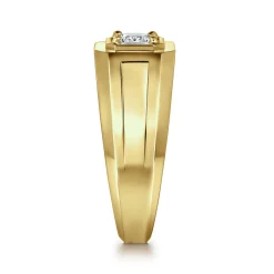 Outlet Gabriel & Co. 14K Yellow Gold Mens Engagement Ring in High Polish Finish