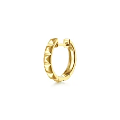 Sale Gabriel & Co. 14K Yellow Gold Mens Gabriel Pyramaid Single Huggie Earring