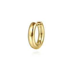 Hot Gabriel & Co. 14K Yellow Gold Mens Round Tube Single Huggie Earring