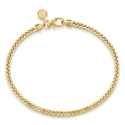 Outlet Gabriel & Co. 14K Yellow Gold Men's Wheat Chain Bracelet