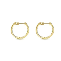 Online Gabriel & Co. 14K Yellow Gold Micro Pave 15mm Round Inside Out Diamond Hoop Earrings
