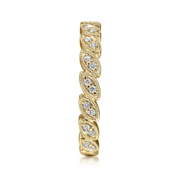 Online Gabriel & Co. 14K Yellow Gold Millgrained Marquise Stackable Diamond Ring