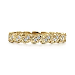 Online Gabriel & Co. 14K Yellow Gold Millgrained Marquise Stackable Diamond Ring