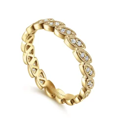 Online Gabriel & Co. 14K Yellow Gold Millgrained Marquise Stackable Diamond Ring