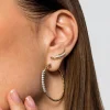 Sale Gabriel & Co. 14K Yellow Gold 40mm Bujukan Diamond Classic Hoop Earrings
