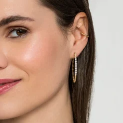 Sale Gabriel & Co. 14K Yellow Gold 40mm Bujukan Diamond Classic Hoop Earrings