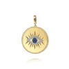 Online Gabriel & Co. 14K Yellow Gold 32mm Bujukan Diamond Sapphire Evil Eye Pendant With Detachable Bail