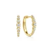 New Gabriel & Co. 14K Yellow Gold 20mm Buttercup Set Diamond Classic Oval Hoop Earrings