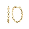 Hot Gabriel & Co. 14K Yellow Gold 30mm Chain Pattern Hoop Earrings