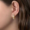 Outlet Gabriel & Co. 18K Yellow Gold 20mm Contemporary Diamond Station Classic Hoop Earrings